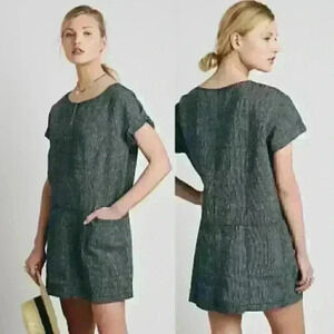 Free People Endless Shore Linen Pocket Mini Dress Size S Small